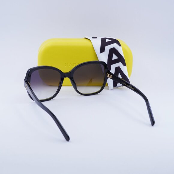 Marc Jacobs MARC 555/S 0807 9O Cat Eye Sunglasses - Black\Gray Gradient - Picture 3 of 10